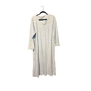 Keyocean Nightgown Cottagecore Coquette Lace Trim Button Sleep Dress XL